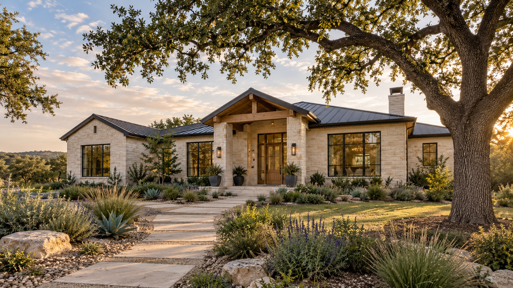 AI-generated illustration of a fictional Texas home